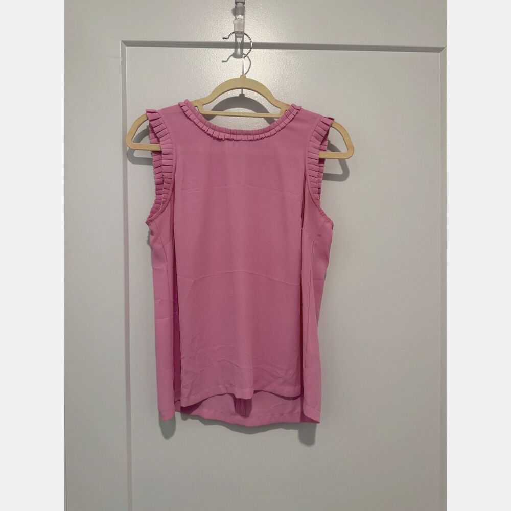 J.Crew Pink Ruffle-Trim Sleeveless Blouse | Size 4